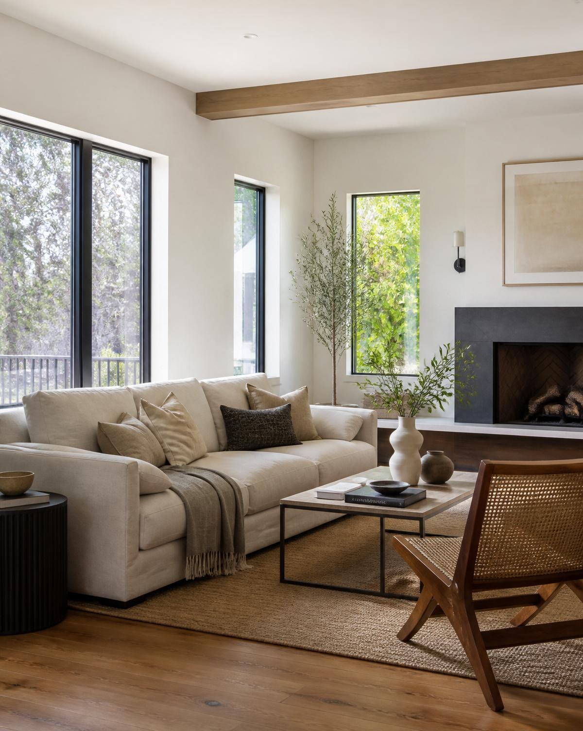 Bright, freshly cleaned living room in a Millbrae area home